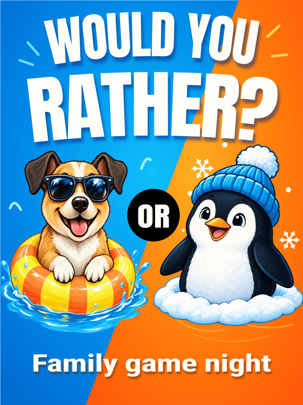 Would You Rather? Animals cover template preview