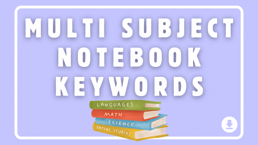 Multi Subject Notebook Keywords for Amazon KDP