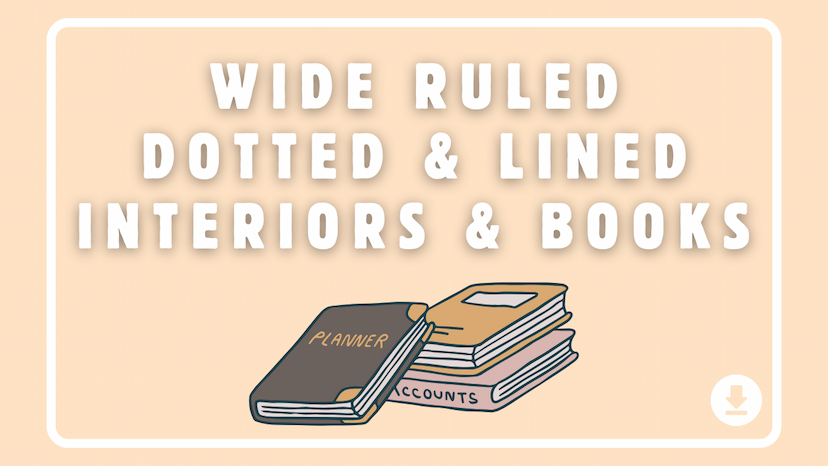 Wide Ruled Dotted & Lined Interiors & Books for KDP