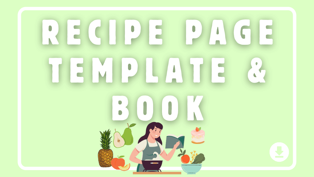 Recipe Page Template & Book for Kindle Direct Publishing