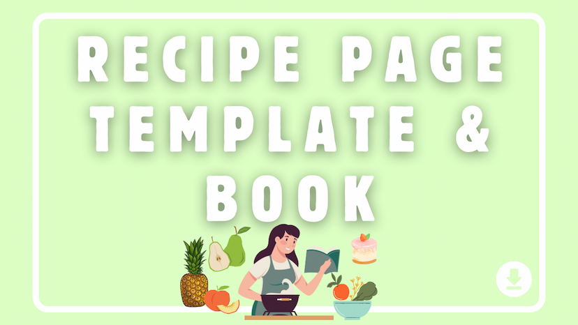 Recipe Page Template & Book for Kindle Direct Publishing