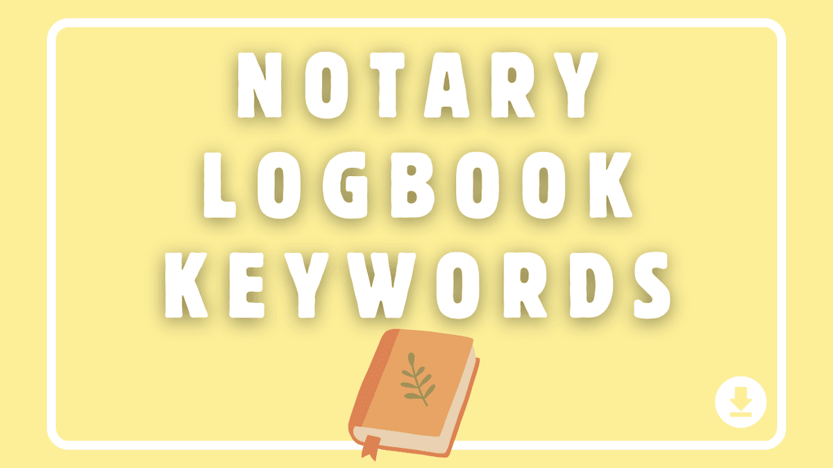 Notary Logbook Keywords for Amazon KDP